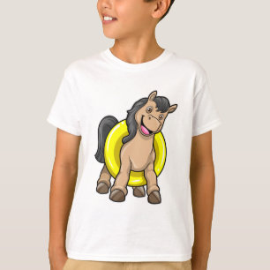 Horse at Beach with Swim ring T-Shirt