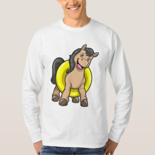 Horse at Beach with Swim ring T-Shirt