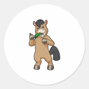 Horse at Eating Vegan Classic Round Sticker