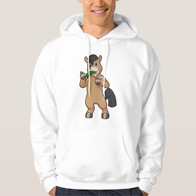 Horse at Eating Vegan Hoodie (Front)
