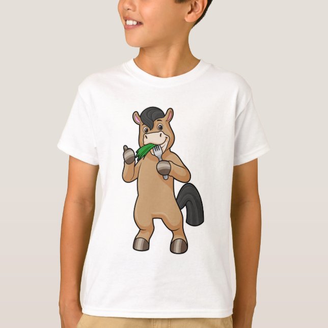 Horse at Eating Vegan T-Shirt (Front)