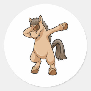Horse at Hip Hop Dance Dab Classic Round Sticker