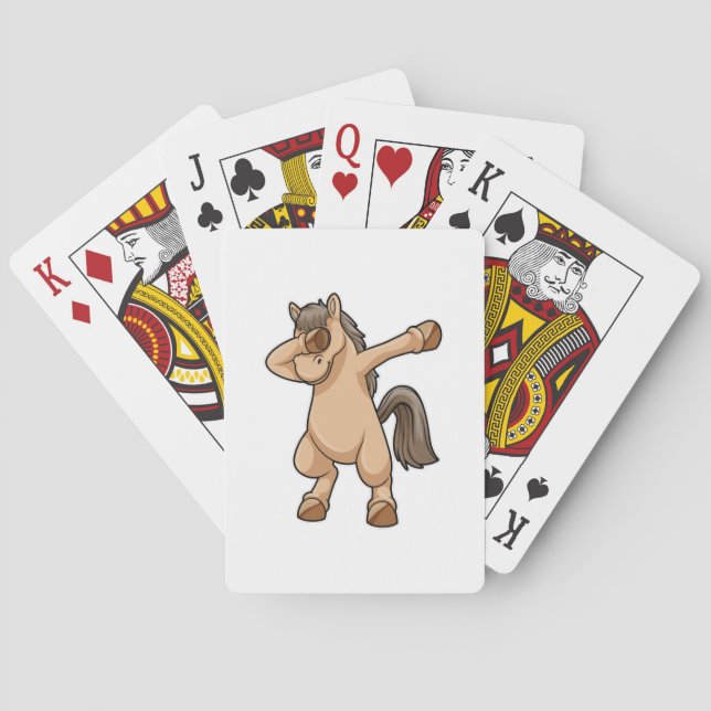Horse at Hip Hop Dance Dab Playing Cards (Back)
