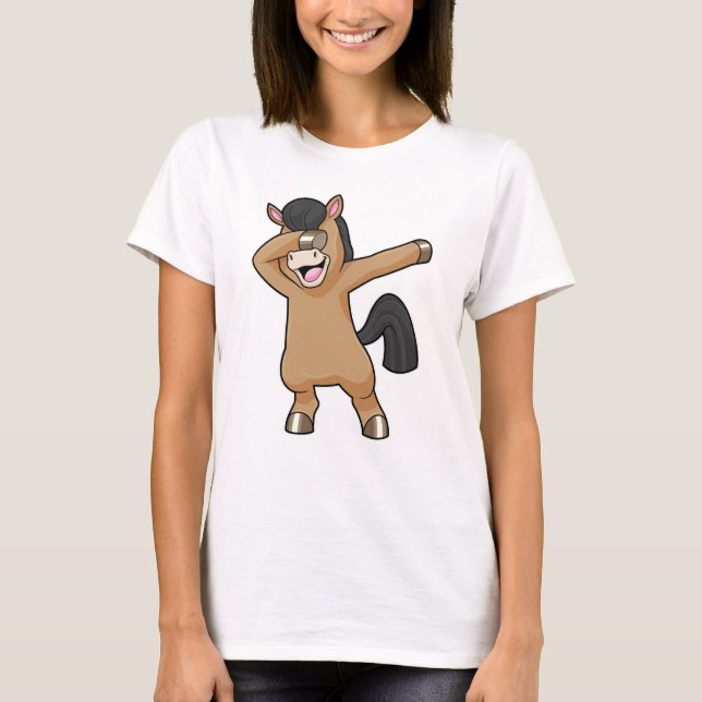 Horse at Hip Hop Dance Dab T-Shirt (Front)