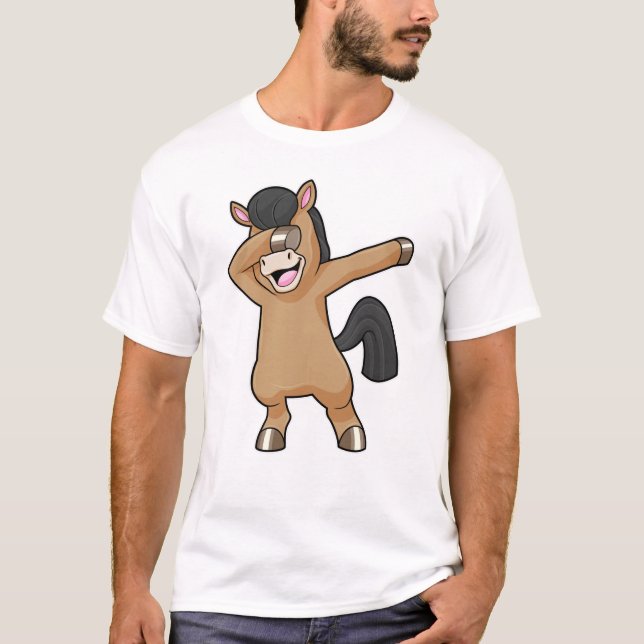 Horse at Hip Hop Dance Dab T-Shirt (Front)