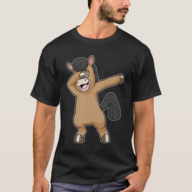 Horse at Hip Hop Dance Dab T-Shirt (Front)