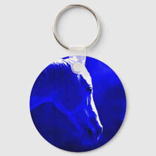 Horse At Night - Horse In Moonlight Keychain