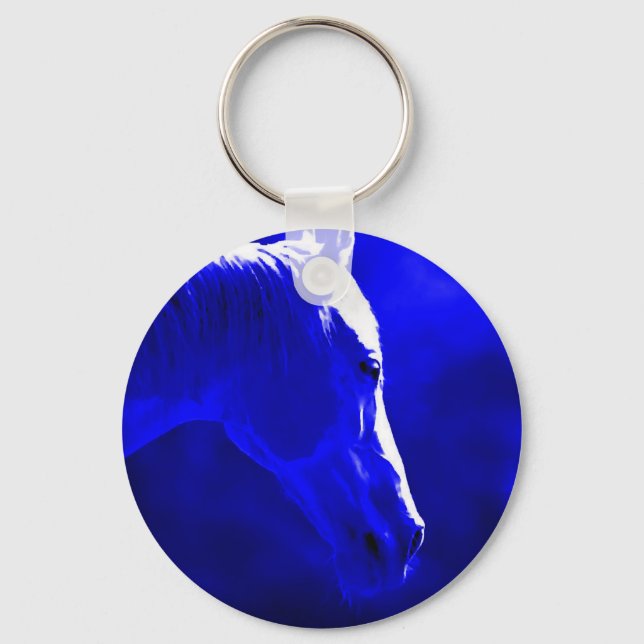 Horse At Night - Horse In Moonlight Keychain (Front)