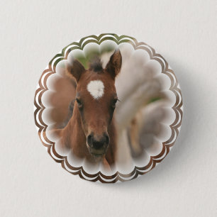 Horse Baby Round Button