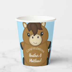 Horse Baby Shower Blue Boy Paper Cups