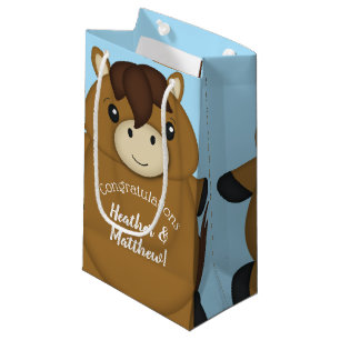 Horse Baby Shower Blue Small Gift Bag
