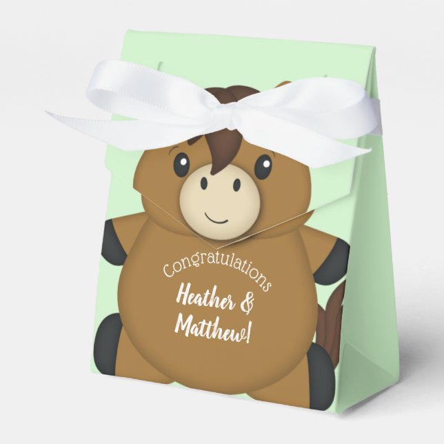 Horse Baby Shower Favor Box (Front Side)