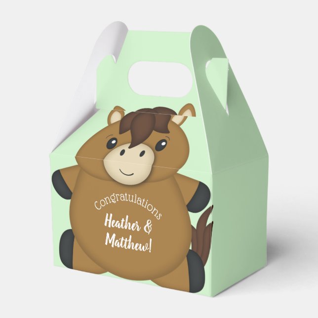 Horse Baby Shower Favor Box (Front Side)