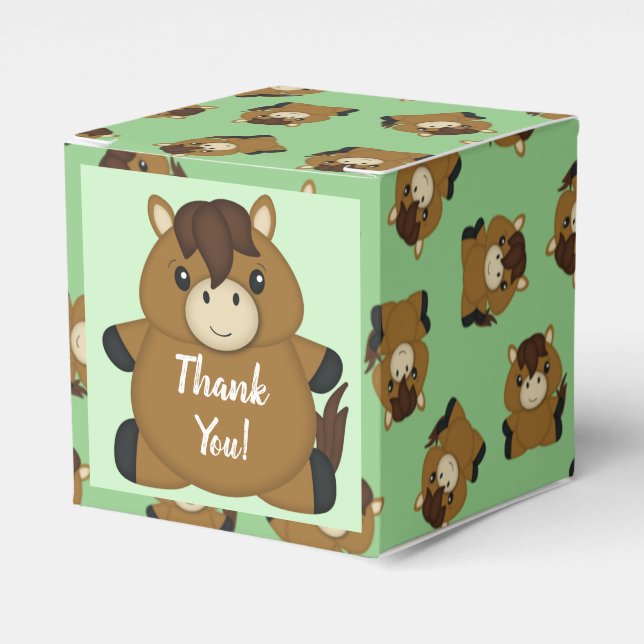 Horse Baby Shower Favor Box (Front Side)