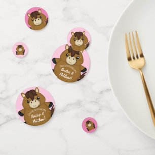 Horse Baby Shower Pink Confetti