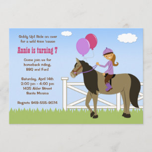 Horse Back Riding Birthday Party Invitation