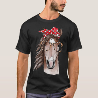 horse bandana and glasses T-Shirt