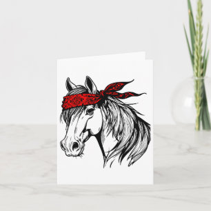 Horse Bandana For Horseback Riding Horse Lover Mot Card
