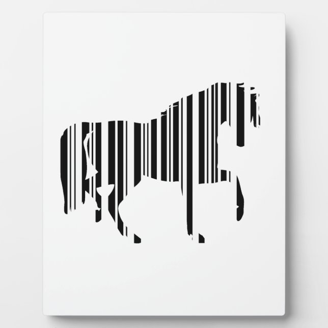 HORSE BAR CODE Zebra Barcode Pattern Design Plaque (Front)
