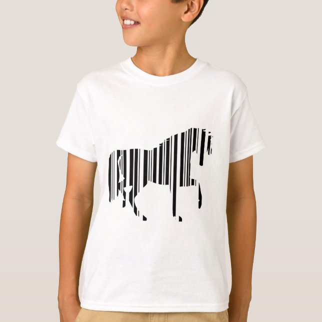 HORSE BAR CODE Zebra Barcode Pattern Design T-Shirt (Front)