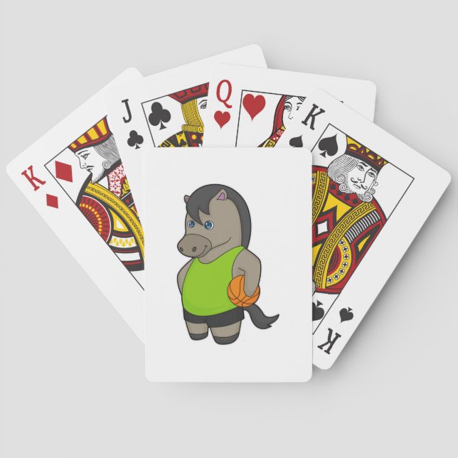 Horse Basketball player Basketball Playing Cards (Back)