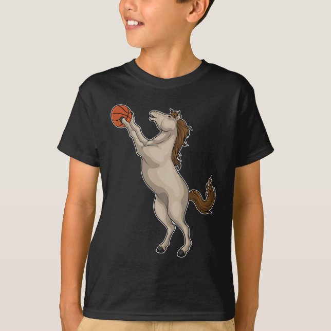 Horse Basketball player Basketball T-Shirt (Front)