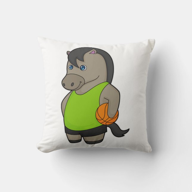Horse Basketball player Basketball Throw Pillow (Front)