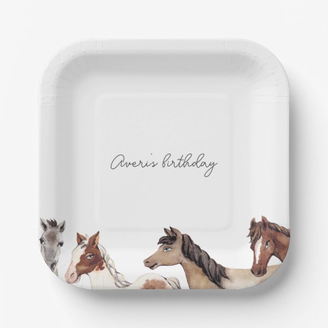 Horse Birthday Custom Paper Plate (Front)