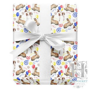 Horse Birthday Gift Wrapping Paper in White