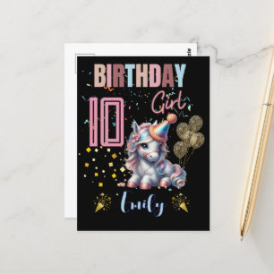 Horse Birthday Girl Equestrian Party Design Postcard