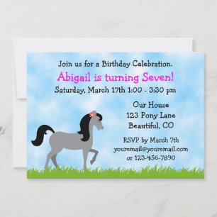 Horse Birthday Invitation for Girls