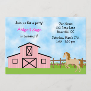 Horse Birthday Invitation for Girls