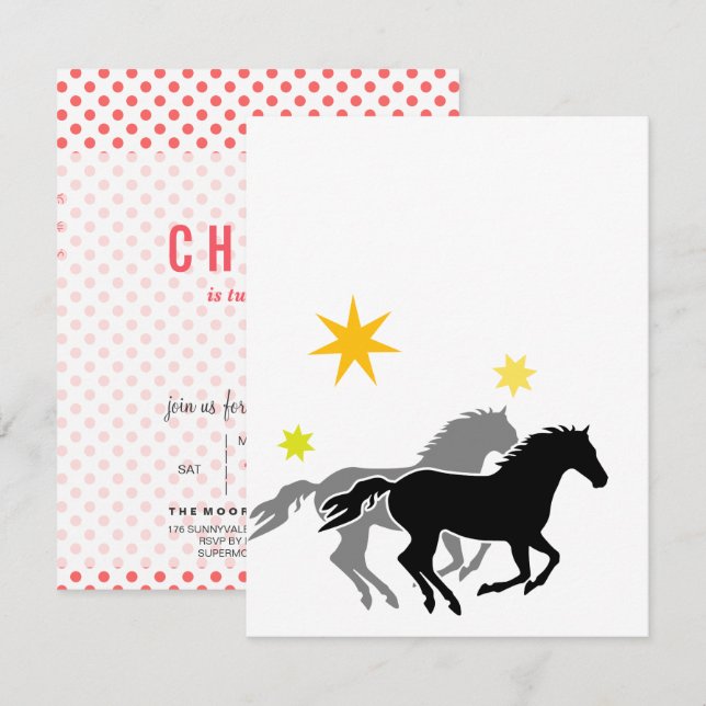 Horse Birthday Invitations (Front/Back)