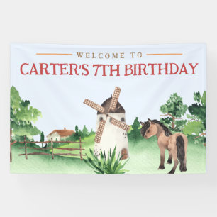 Horse Birthday Party Banner - Pony Birthday Banner