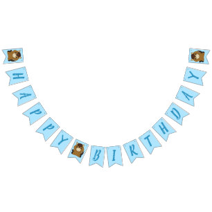 Horse Birthday Party Blue Bunting Flags