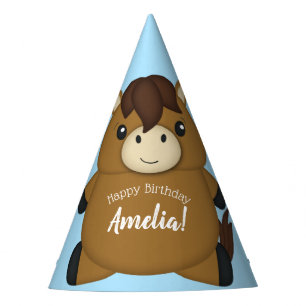 Horse Birthday Party Blue Party Hat