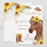 Horse Birthday Party Cowgirl Sunflower Birthday I