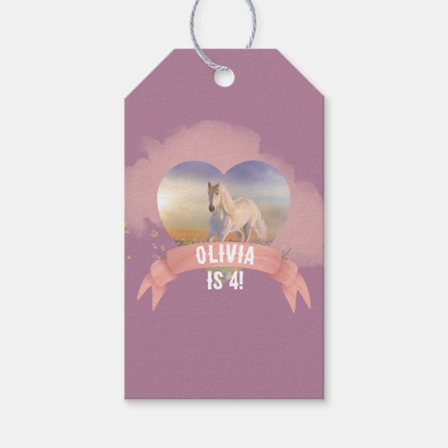 Horse Birthday Party Gift Tags (Front)