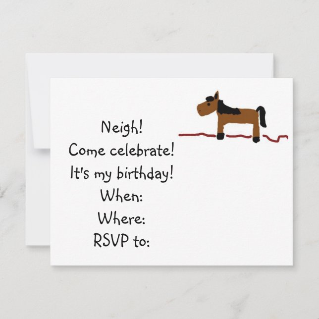 Horse Birthday Party Invitation (Front)