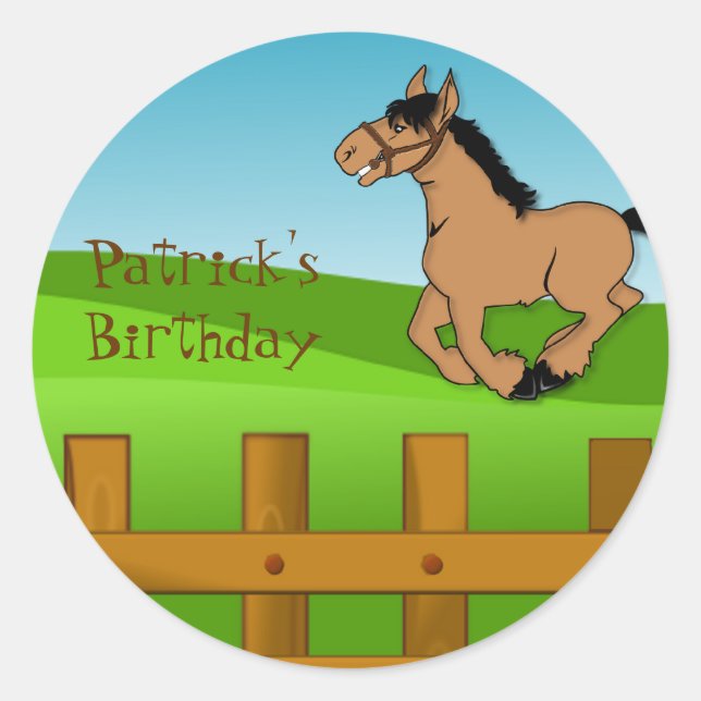Horse birthday sticker (Front)