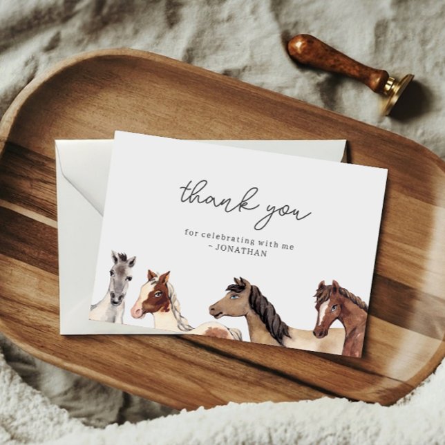 Horse Birthday Thank You Card (Creator Uploaded)