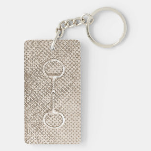 Horse Bit Equestrian Barn Rustic Photo Art Keys Keychain