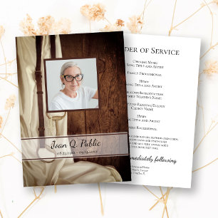 Horse Bit Satin Western Funeral Service Memorial Program