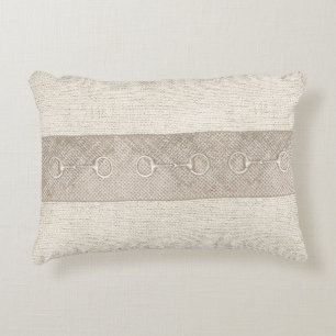 Horse Bits Equestrian Barn Decor Neutral Chic Accent Pillow