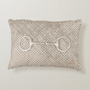 Horse Bits Equestrian Barn Photo Art Fun Accent Pillow