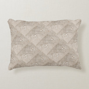 Horse Bits Pattern Equestrian Barn Decor Nuetrals Accent Pillow