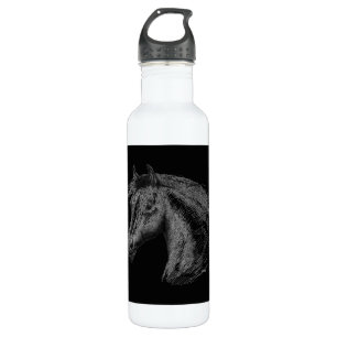 Horse:  Black 710 Ml Water Bottle