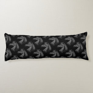 Horse: Black Body Pillow