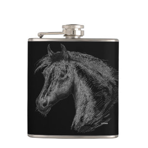 Horse: Black Hip Flask