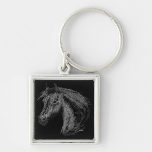 Horse: Black Keychain